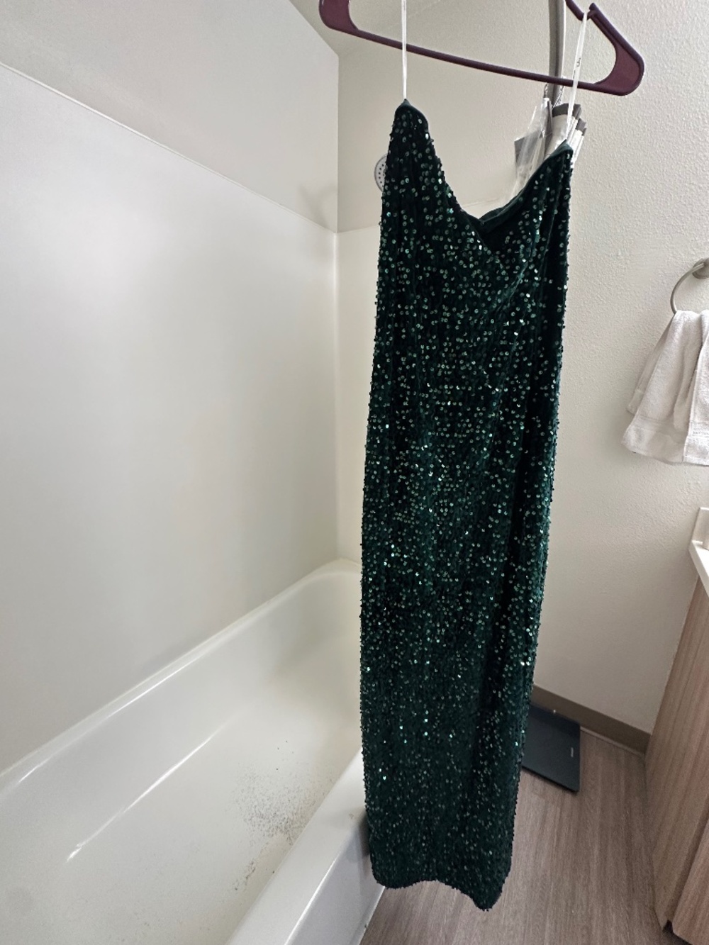 Lulus green sparkle glam maxi dress